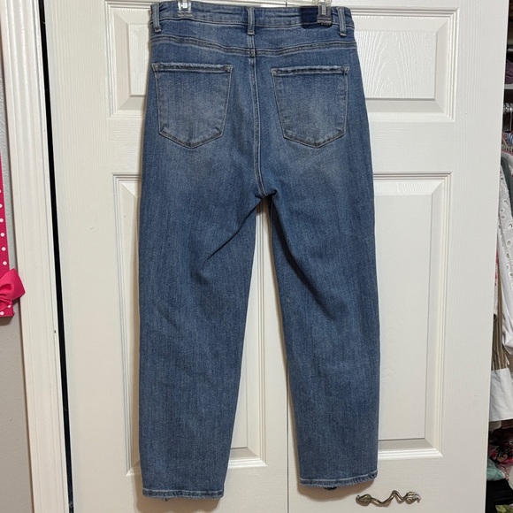 Risen  Blue Distressed Boyfriend Jeans - Picture 8 of 9